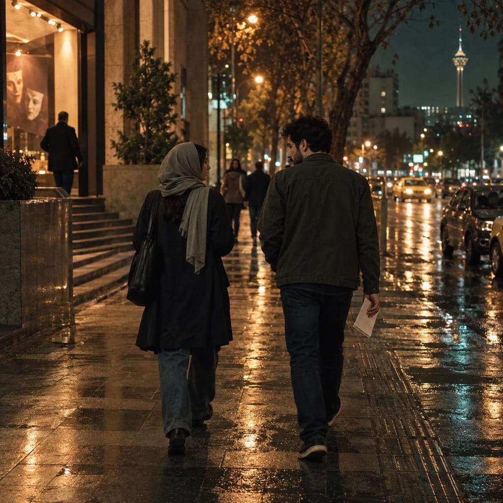 دو نفر بعد از تئاتر در خیابانِ شبانه